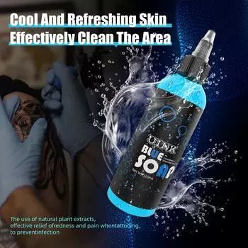 UINK Tattoo Blue Soap 120 мл Инструмент для чистки татуировок с пенообразующим горшком Набор для татуировок Подходит для начинающих татуировщиков и тату-мастеров