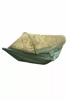 UJack Lightweight Parachute Hammock with Free Standing Mosquito Carrying Case Great for Camping and Forest Bathing Net, Included, (Green, Single)
