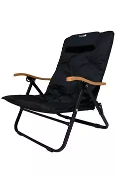 UJack огнестойкий откидной низкий стул с подголовником, чехол для хранения, в комплекте деревянный подлокотник, 4 уровня наклона и т. д. (черный)