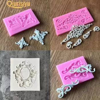 УЮТНАЯ 3D рельефная цветочная помадка, шоколадный торт, форма для украшения границ Relief