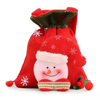 uk 3D рождественская подарочная сумка с петлей для подвешивания большой вместимости для детей Kids Pres Snowman