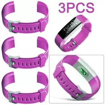 UK 3Pcs 20mm Replacement Band Silicone Smart Watch Wrist Strap for ID115Plus HR