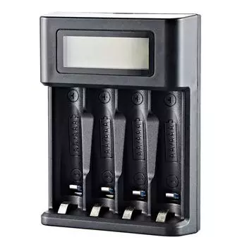 uk* 4 слота ЖК-дисплей AA AAA зарядное устройство USB вход для NI-MH/NI-CD AA AAA