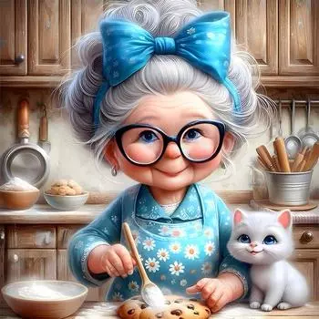 uk* 5D DIY Полный Круглый Дрель Алмазная Картина Бабушка Набор Домашний Декор Искусство Ремесло ZSH820