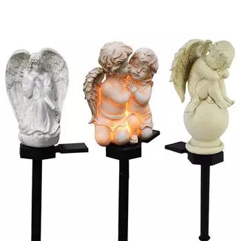 UK Ground Plug Solar Light Crafts Resin Angel Lawn Декоративный светильник для газона Gar White angel ground plug
