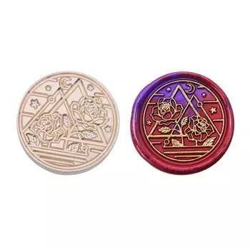 uk* Круглая художественная печать с головой, декоративная эмалевая печать с головой, роза для свадебного приглашения mgy22