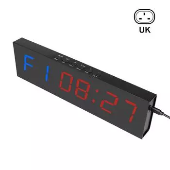 UK Plug Gym Fitness Timer Accurate Clock Digital Display Countdown Remote Control Exercising Stopwatch Classroom