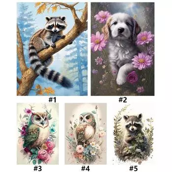uk* Полный набор для вышивки крестом из эко-хлопка 11CT с принтом животных JL799