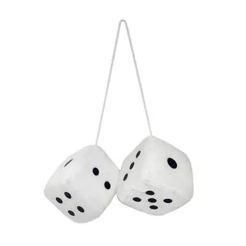 UK разноцветные плюшевые игральные кости забавные новогодние игральные кости зеркала заднего вида стильные автомобильные стилусы белый