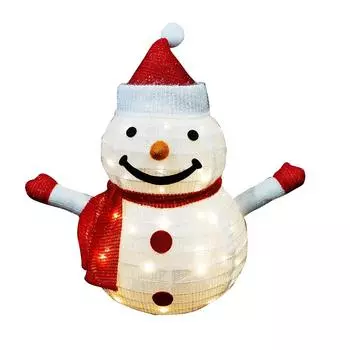 uk* Светодиодный снеговик праздничный реквизит светодиодный Санта-Клаус для дома дворы гостиная R warm light old man