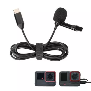 UKATOF Insta360 Ace Микрофон-клипса на шею для Insta 360 Ace Тип записи Интерфейс Type-C Pro2/Ace Pro/Ace