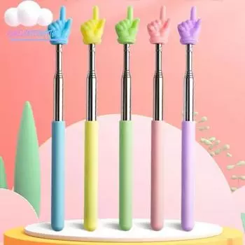 Указатель для учителя чтения макарон с пальцами - выдвижной указатель с матовой ручкой из нержавеющей стали, регулируемой длины зелёный