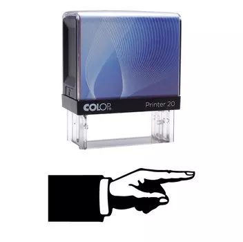 УКАЗАТЕЛЬНЫЙ ПАЛЕЦ Самопечатающий резиновый штамп на заказ Colop Office Stationary P20 Mini Impression Area: 14 mm x 38 mm чёрный