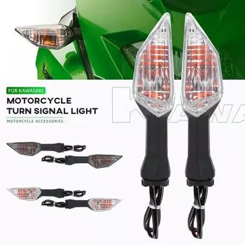 Указатели поворота мотоцикла для KAWASAKI Z900 Z125 Z750 Z650 Z300 Z400 Z800 Z1000 Ninja 400 300 Versys 1000 мигалки 2PCS Light Smoke