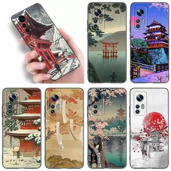 Ukiyo-e Japanese Style Art Phone Case For Xiaomi Mi A2 8 9 SE Note 10 10T 11 12 Lite 9T 11T 12S 12T Pro A3 6X 12X Black Cover Xiaomi Mi A2(6X)