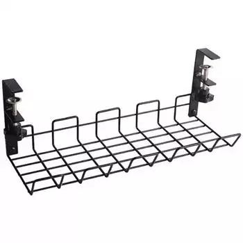 Укладка проводных кабелей под столом. Стеллаж для хранения под столом. Стеллаж для хранения проводов под столом. Органайзер для кабелей. Лоток для проводов. 37cm*14.5cm*14.5cm белый