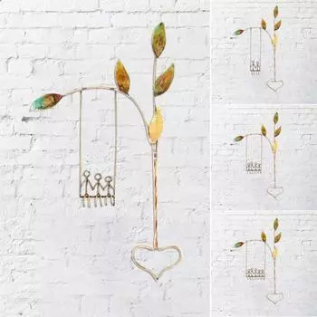 Укоренившаяся в любви Качели Скульптура Подвесной Настенный Декор Нержавеющий Коррозионностойкий Романтический Металлический Настенный Орнамент ручной работы B