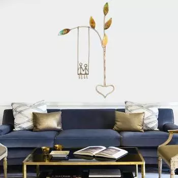 Укоренившаяся в любви Качели Скульптура Подвесной Настенный Декор Нержавеющий Коррозионностойкий Романтический Металлический Настенный Орнамент ручной работы B