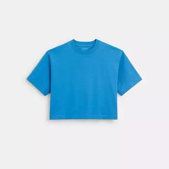 Укороченная футболка Coach Signature ярко-синяя