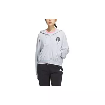Укороченная куртка с капюшоном Adidas Verbiage Женские куртки Голубой JE3605 S