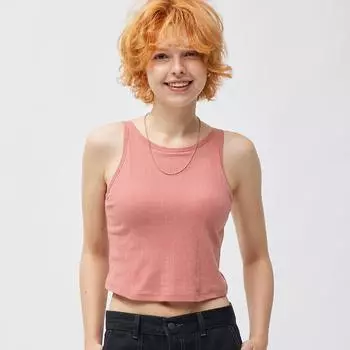 Укороченная майка с бюстгальтером GU by Uniqlo и американскими рукавами