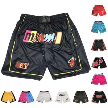 Укороченные баскетбольные шорты с вышивкой в стиле ретро в стиле ретро, тренировочные шорты L циан