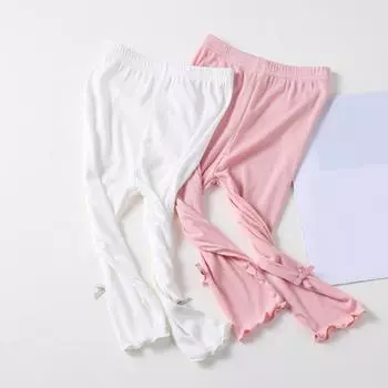Укороченные брюки для девочек, летние тонкие брюки с защитой от комаров, детские леггинсы из модала, детские брюки 120