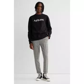 Укороченные брюки скинни H&M темно-серые в клетку 1003618005