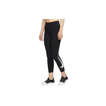 Укороченные женские тайтсы для бега Nike Dri-Fit Swoosh Run со средней посадкой, черные DD5280-010 XS