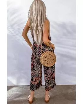 Укороченный комбинезон с принтом пейсли Azura Exchange M чёрный