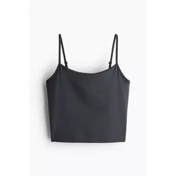 Укороченный спортивный топ без рукавов HM DryMove, темно-серый