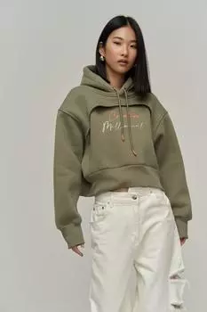 Укороченный свитшот Creative Soft цвета хаки