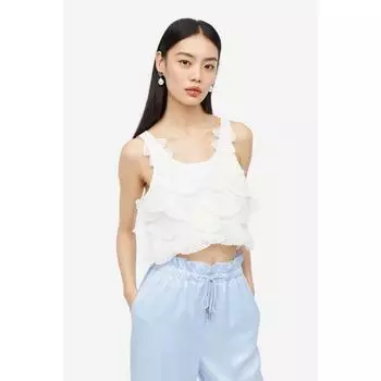 Укороченный топ HM Applique Белый 1194296001