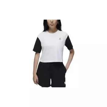 Укороченный топ с логотипом Jordan Colorblock, женские топы, белые, DO5039-101 M