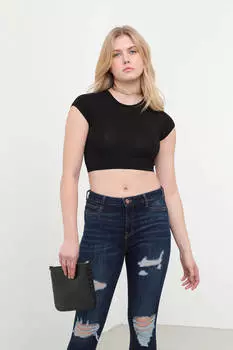 Укороченный топ Six Elastic Черный