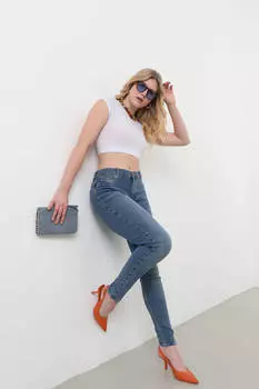 Укороченный топ Six Elastic White