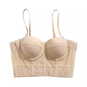 Укороченный топ yushutiff Бюстье Корсетный бюстгальтер Укороченная майка с чашками для ночных клубов и вечеринок