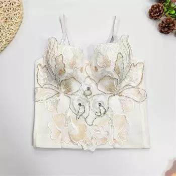 Укороченный топ yushutiff со стразами, винтажный корсет с вышивкой из бисера, женский бюстгальтер пуш-ап для вечеринки в ночном клубе, бюстье