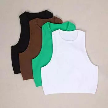 Укороченный топ, женская спортивная майка, бесшовная уличная одежда, эластичный жилет в рубчик без рукавов для йоги, эластичная обтягивающая футболка для спортзала