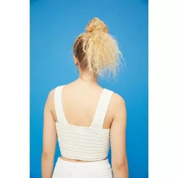 Укороченный топ HM Knit белый 1062996001 XLEUR XLP