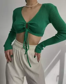 Укороченный зеленый трикотаж Mai Berta