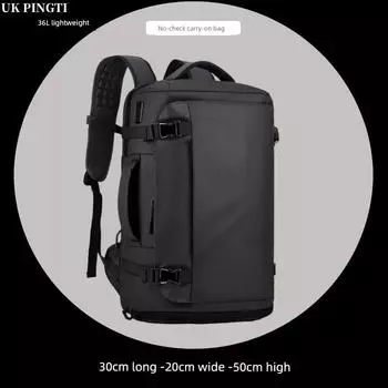 Ukpingti Flat Large Capacity Backpack Men s Multi-Functional 40L Flight Consignment-Free Computer Business Travel Black 36L light version