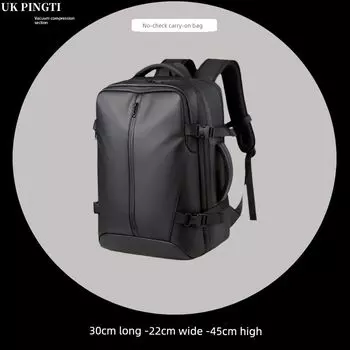 Ukpingti Flat Vacuum Compression Backpack Flight Consignment-Free Travel Backpack Business Computer Bag Luggage Bag Black [without air pump]]
