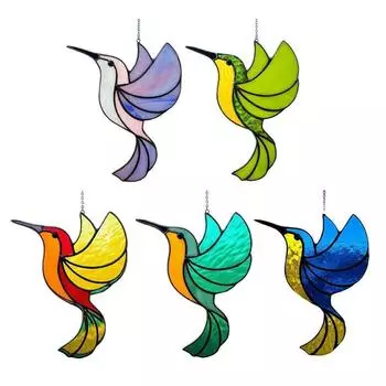 Украина Витраж Колибри Ловец Солнца Сад Подвесной Художественный Кулон НОВЫЙ фиолетовый