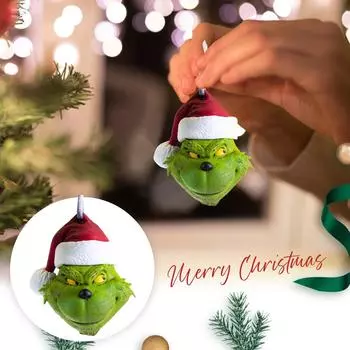 Украл Рождество! В рождественской шапке Санта-Клауса зелёный