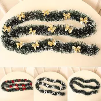 Украсьте свое Рождество с помощью 2-метровой ленточной гирлянды с бантом для вечеринки 3#