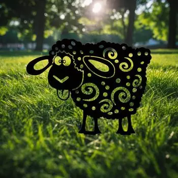 Украсьте свой сад с помощью металлического силуэта овечьего двора. Добавляет нотку причудливости и очарования в декор дома и стен бежевый