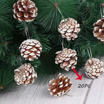 Украшен сверкающими цветочными аксессуарами, рождественскими венками, елочными украшениями 20 шт. One Size белый