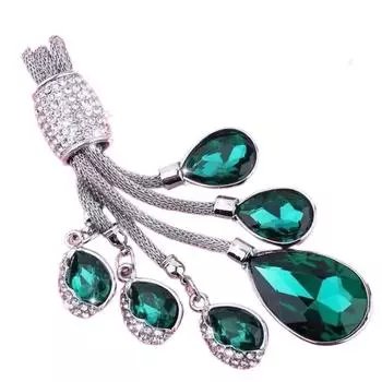 Украшение Автомобильный ключ Подвеска Стразы Брелок Капля Воды Брелок Подвеска Кристалл Брелок Брелок зелёный