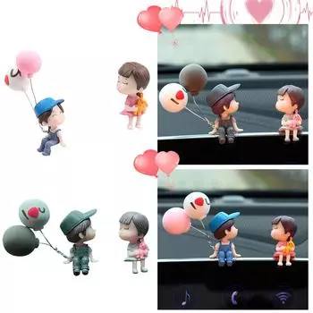 Украшение автомобиля, милые мультяшные пары, фигурки, воздушные шары-орнаменты, автоинтерьерные аксессуары для приборной панели для девочек, подарки C разноцветный